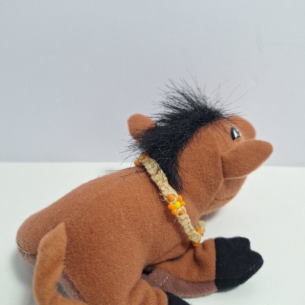 Lion King Pumba Plush Finger Puppet Orange Beaded Collar - Picture 10 of 11
